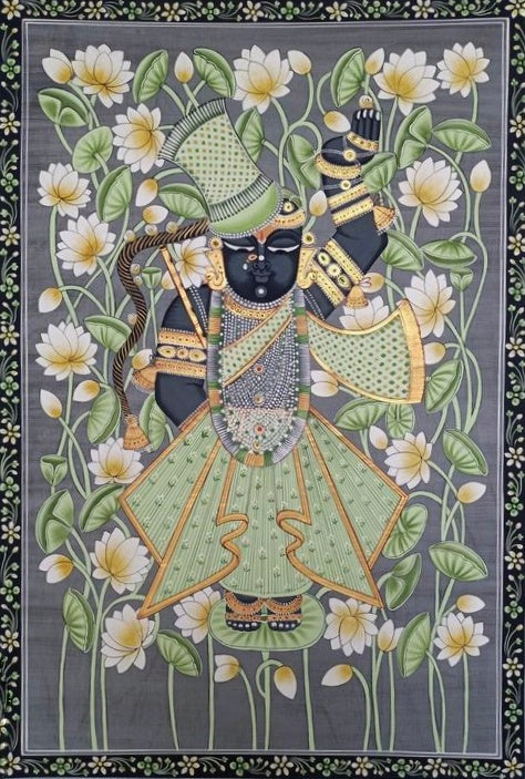 Shree Nath JI Pichwai Hand-Made Painting For Luxury Living Room