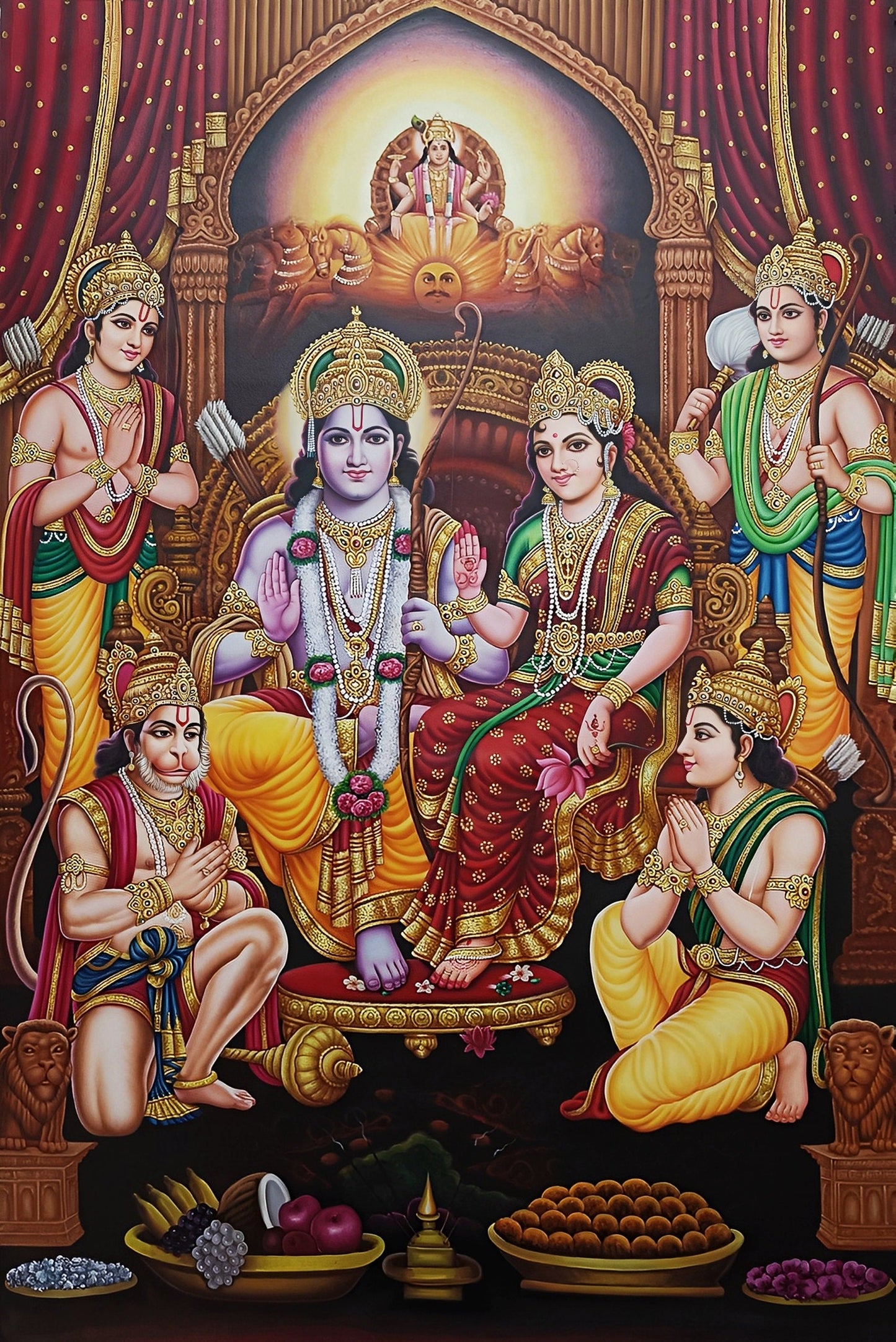 Ram Darbar Oil Canvas Painting