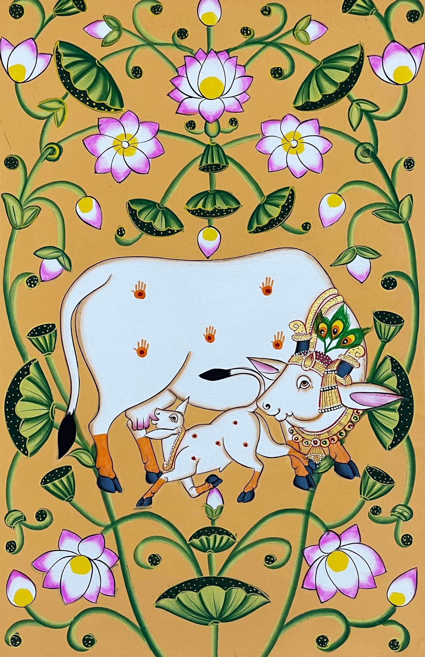 Cow Pichwai artwork Handmade Painting Home Decor