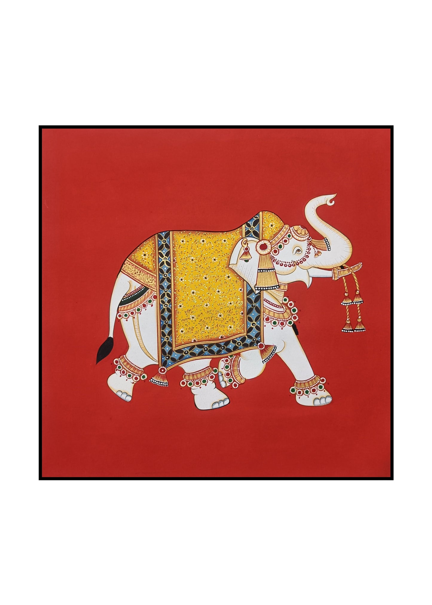 Royal Elephant Handmade Artwork Wall Painting for Wall decor
